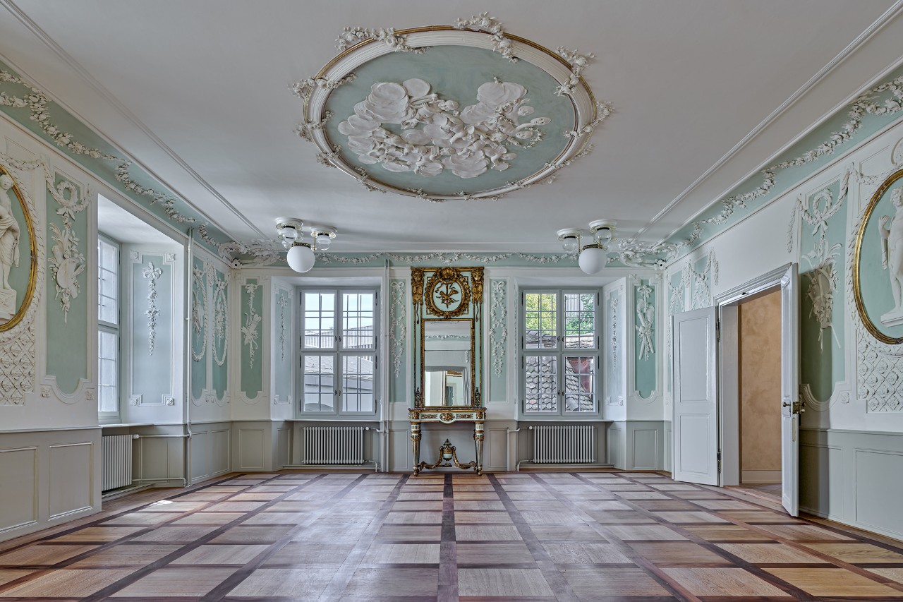 Blick in den barocken Musiksaal Erdgeschoss (Bild: Roger Frei)